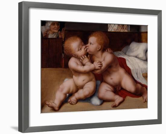 The Infant Christ with the Infant St John the Baptist-Quentin Massys or Metsys-Framed Giclee Print