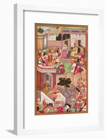 The Infant Is Presented to Humayan at Kabul, from the 'Akbarnama', Mughal-null-Framed Giclee Print