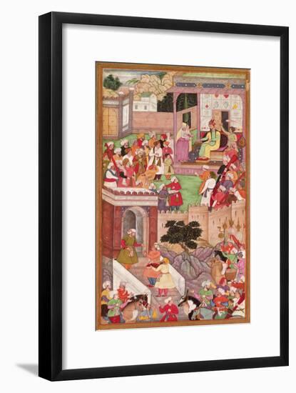 The Infant Is Presented to Humayan at Kabul, from the 'Akbarnama', Mughal-null-Framed Giclee Print