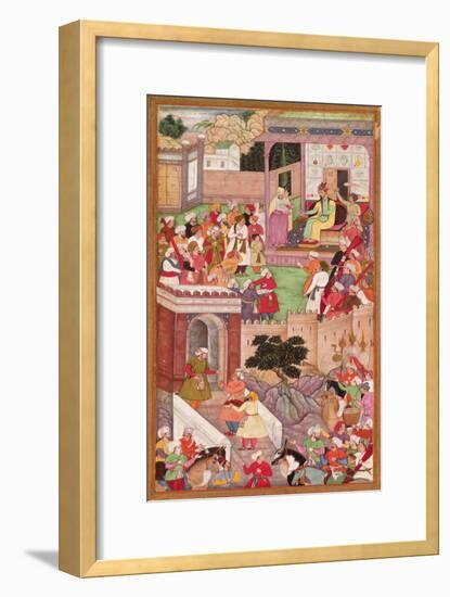 The Infant Is Presented to Humayan at Kabul, from the 'Akbarnama', Mughal-null-Framed Giclee Print