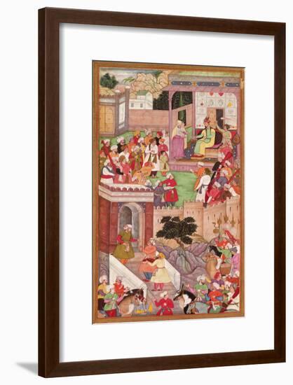 The Infant Is Presented to Humayan at Kabul, from the 'Akbarnama', Mughal-null-Framed Giclee Print