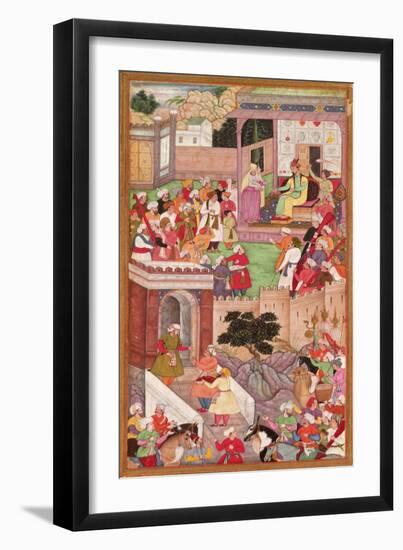 The Infant Is Presented to Humayan at Kabul, from the 'Akbarnama', Mughal-null-Framed Giclee Print