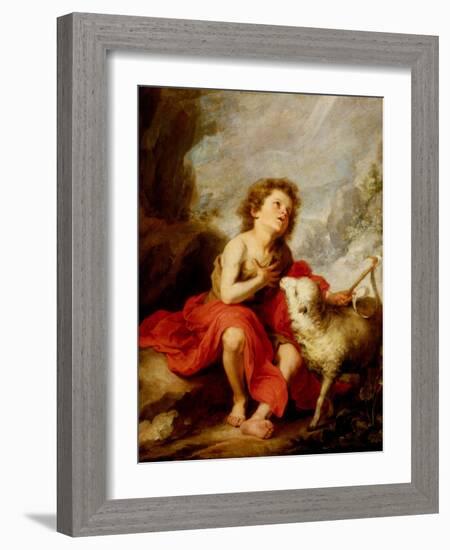 The Infant Saint John the Baptist-Bartolome Esteban Murillo-Framed Giclee Print