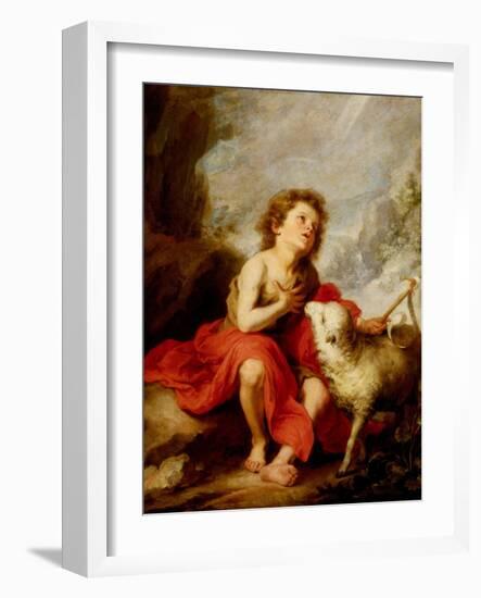 The Infant Saint John the Baptist-Bartolome Esteban Murillo-Framed Giclee Print