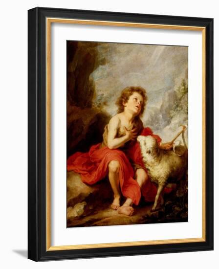 The Infant Saint John the Baptist-Bartolome Esteban Murillo-Framed Giclee Print