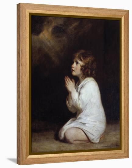 The Infant Samuel Praying by Joshua Reynolds-null-Framed Premier Image Canvas