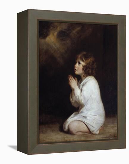 The Infant Samuel Praying by Joshua Reynolds-null-Framed Premier Image Canvas