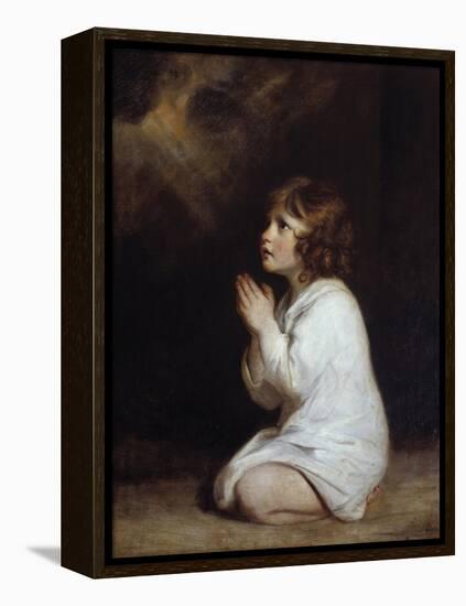 The Infant Samuel Praying by Joshua Reynolds-null-Framed Premier Image Canvas