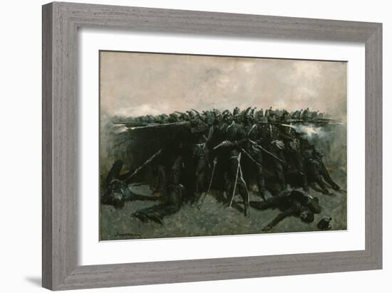 The Infantry Square, C.1893 (Oil on Canvas)-Frederic Remington-Framed Giclee Print