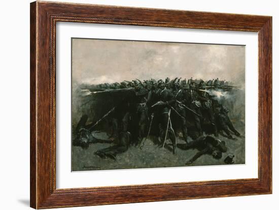 The Infantry Square, C.1893 (Oil on Canvas)-Frederic Remington-Framed Giclee Print