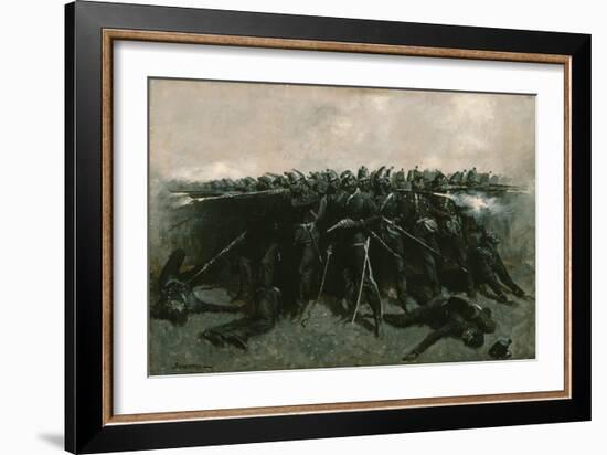 The Infantry Square, C.1893 (Oil on Canvas)-Frederic Remington-Framed Giclee Print