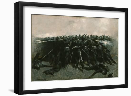 The Infantry Square, C.1893 (Oil on Canvas)-Frederic Remington-Framed Giclee Print