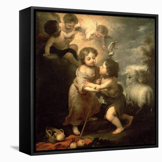 The Infants Christ and John the Baptist-Bartolome Esteban Murillo-Framed Premier Image Canvas