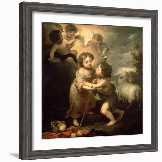 The Infants Christ and John the Baptist-Bartolome Esteban Murillo-Framed Giclee Print