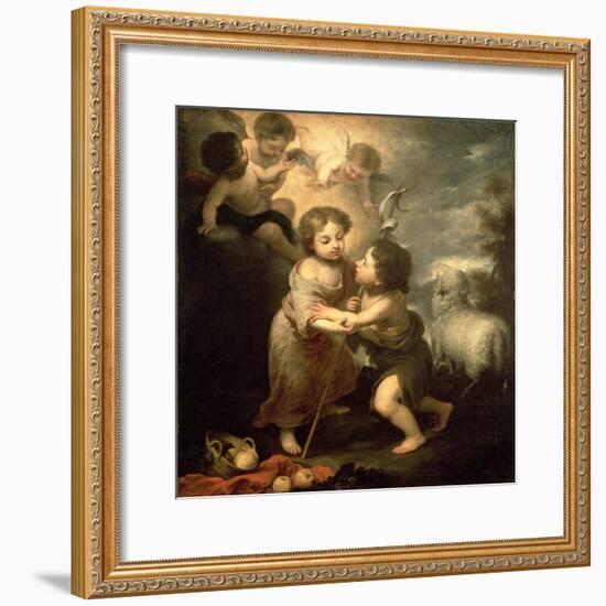 The Infants Christ and John the Baptist-Bartolome Esteban Murillo-Framed Giclee Print