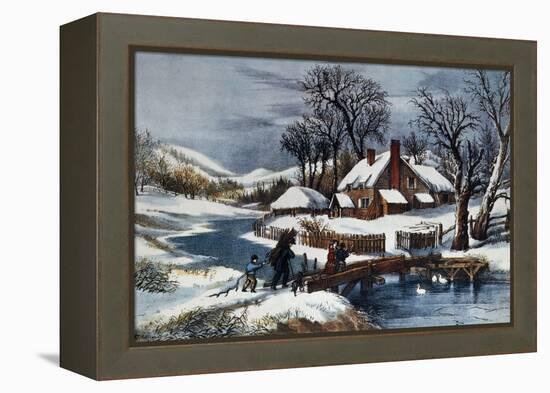 The Ingleside Winter-Currier & Ives-Framed Premier Image Canvas