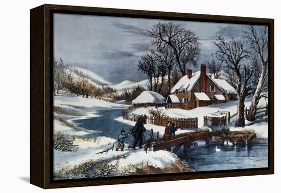 The Ingleside Winter-Currier & Ives-Framed Premier Image Canvas