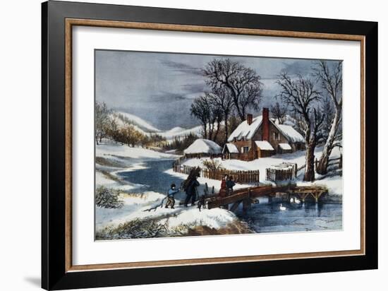 The Ingleside Winter-Currier & Ives-Framed Giclee Print