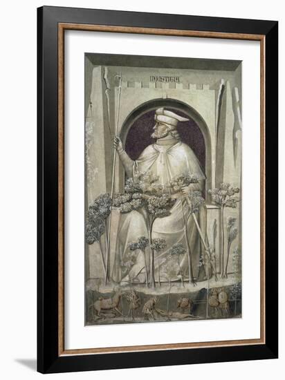 The Injustice, an Old Man Holding a Sword in His Hands While before Him the Trees of Evil Grow-Giotto di Bondone-Framed Giclee Print