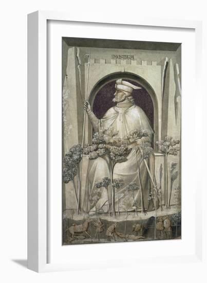 The Injustice, an Old Man Holding a Sword in His Hands While before Him the Trees of Evil Grow-Giotto di Bondone-Framed Giclee Print