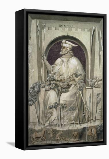 The Injustice, an Old Man Holding a Sword in His Hands While before Him the Trees of Evil Grow-Giotto di Bondone-Framed Premier Image Canvas