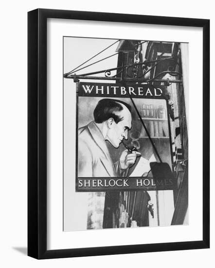 The Inn Sign for 'the Sherlock Holmes' Pub in Baker Street, Central London, England-null-Framed Photographic Print