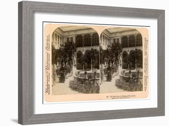 The Inner Court of a Damascus Home, Syria, 1900-Underwood & Underwood-Framed Giclee Print