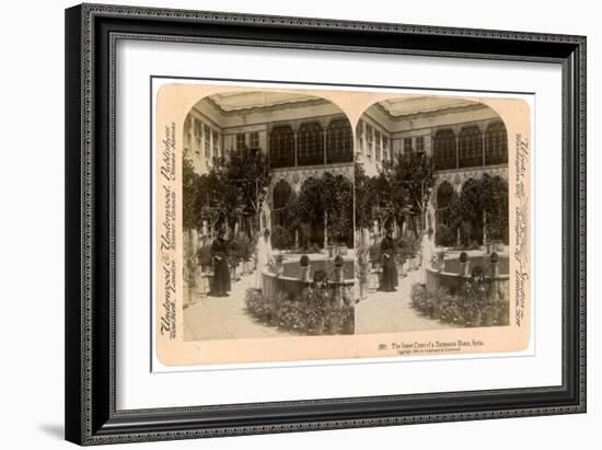 The Inner Court of a Damascus Home, Syria, 1900-Underwood & Underwood-Framed Giclee Print