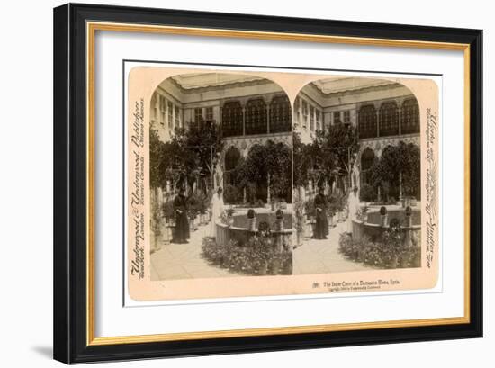 The Inner Court of a Damascus Home, Syria, 1900-Underwood & Underwood-Framed Giclee Print