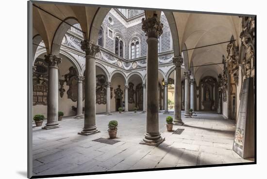 The inner courtyard of the Palazzo Medici Riccardi, Florence, UNESCO World Heritage Site, Tuscany, -Julian Elliott-Mounted Photographic Print