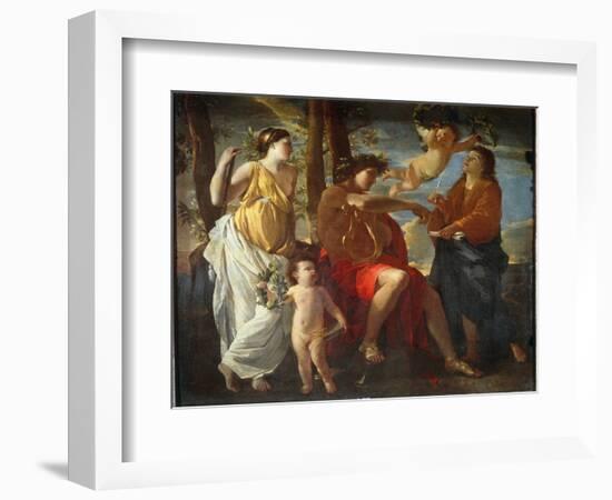 The Inspiration of the Poet - Oil on Canvas, 1629-1630-Nicolas Poussin-Framed Giclee Print