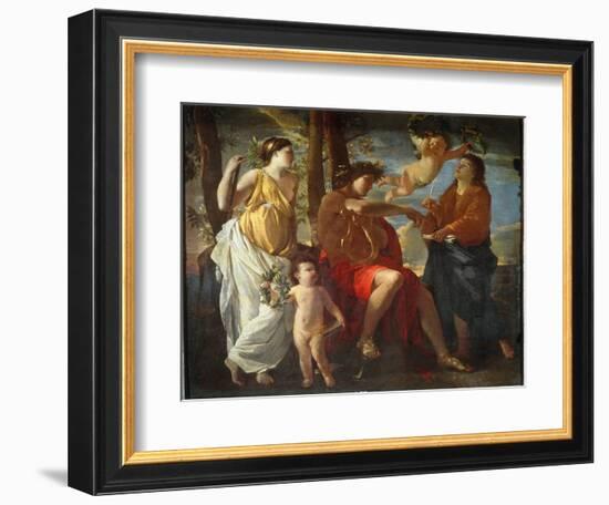 The Inspiration of the Poet - Oil on Canvas, 1629-1630-Nicolas Poussin-Framed Giclee Print