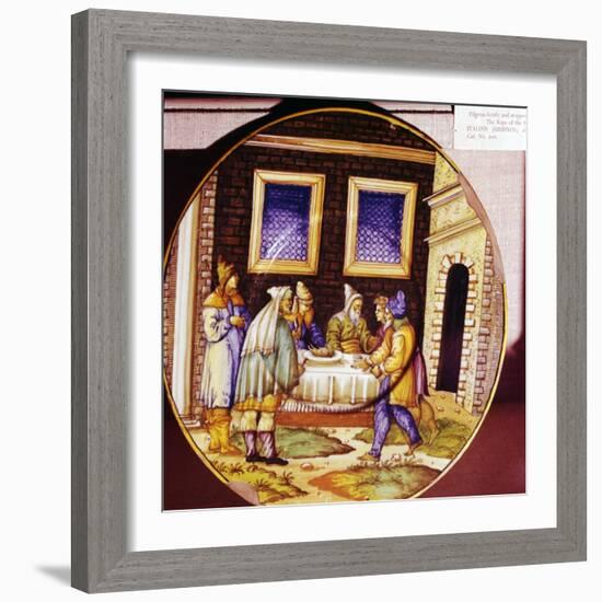 The Institution of Passover, Italian Earthenware plate from Urbino, c1540-1545-Unknown-Framed Giclee Print