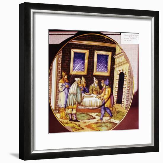 The Institution of Passover, Italian Earthenware plate from Urbino, c1540-1545-Unknown-Framed Giclee Print