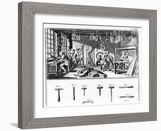 The Instrument Maker's Workshop, Plate Xviii from the 'Encyclopedia' by Denis Diderot (1713-84)…-Robert Benard-Framed Giclee Print