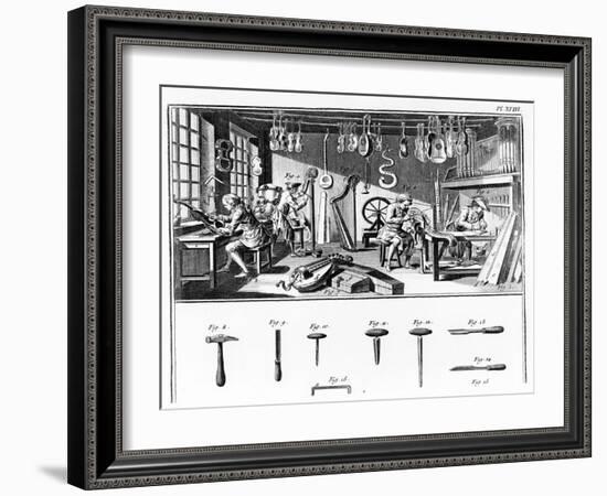 The Instrument Maker's Workshop, Plate Xviii from the 'Encyclopedia' by Denis Diderot (1713-84)…-Robert Benard-Framed Giclee Print