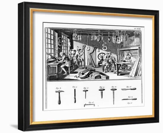 The Instrument Maker's Workshop, Plate Xviii from the 'Encyclopedia' by Denis Diderot (1713-84)…-Robert Benard-Framed Giclee Print