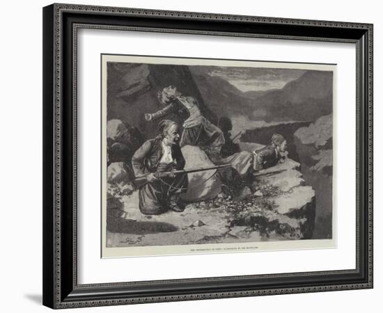 The Insurrection in Crete, Skirmishing in the Mountains-null-Framed Giclee Print