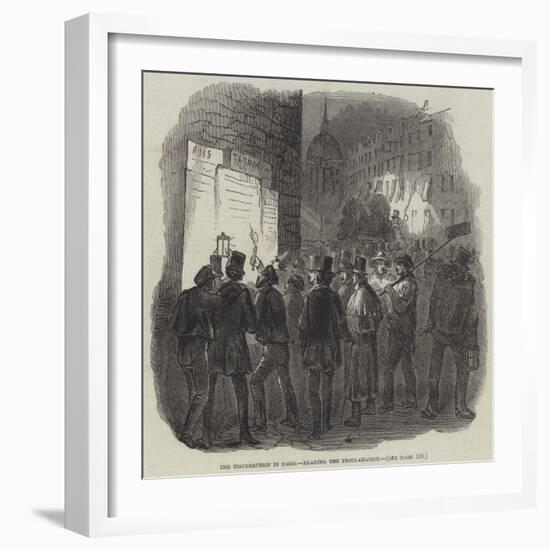 The Insurrection in Paris, Reading the Proclamation-null-Framed Giclee Print