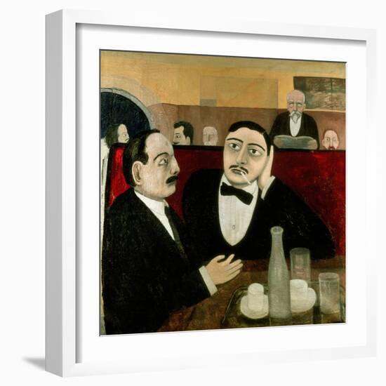 The Intellectuals at the Cafe Rotonde, 1916-Tullio Garbari-Framed Giclee Print