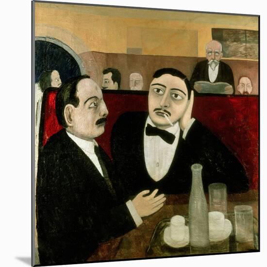 The Intellectuals at the Cafe Rotonde, 1916-Tullio Garbari-Mounted Giclee Print