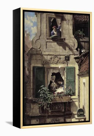 The Intercepted Love Letter, C.1855-60-Carl Spitzweg-Framed Premier Image Canvas