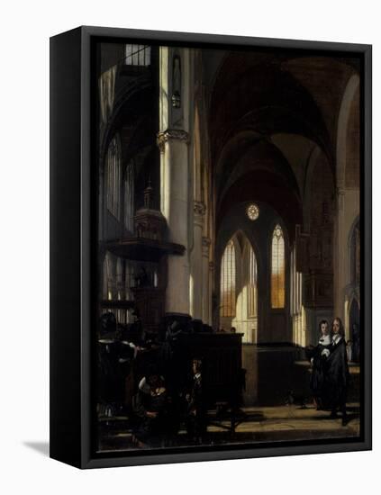 The Interior of a Gothic Church, C.1650-Emanuel de Witte-Framed Premier Image Canvas