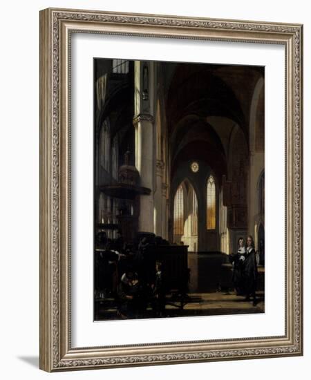 The Interior of a Gothic Church, C.1650-Emanuel de Witte-Framed Giclee Print