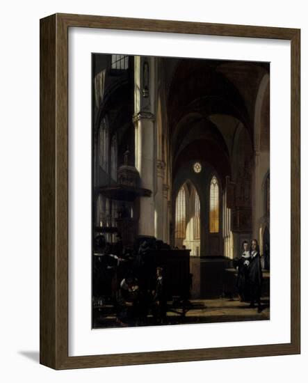 The Interior of a Gothic Church, C.1650-Emanuel de Witte-Framed Giclee Print