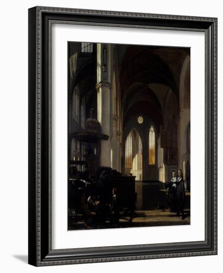 The Interior of a Gothic Church, C.1650-Emanuel de Witte-Framed Giclee Print