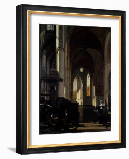 The Interior of a Gothic Church, C.1650-Emanuel de Witte-Framed Giclee Print
