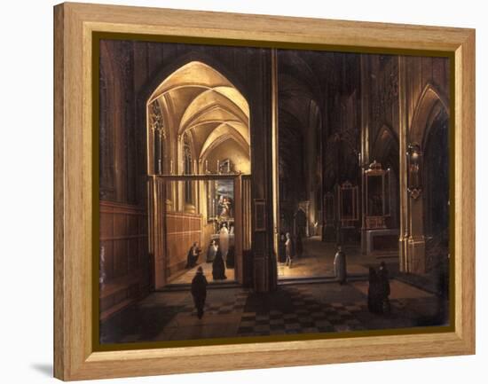 The Interior of a Gothic Church-Hendrik The Younger Steenwyck-Framed Premier Image Canvas