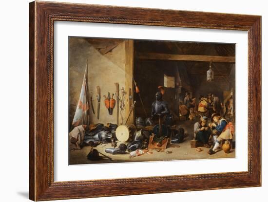 The Interior of a Guardroom, C.1640S-David Teniers the Younger-Framed Giclee Print