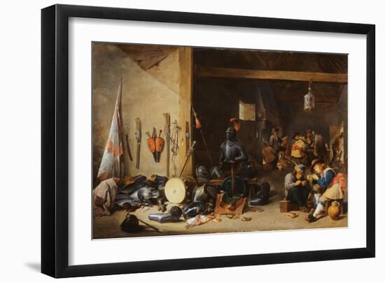 The Interior of a Guardroom, C.1640S-David Teniers the Younger-Framed Giclee Print